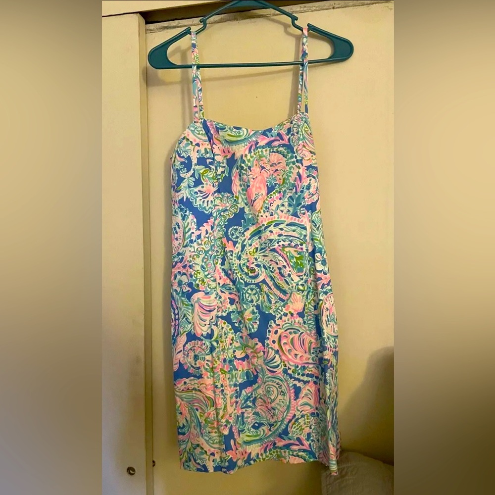 NWT Lilly Pulitzer Shelli Stretch Shift Dress Dream Team $168 Size 8